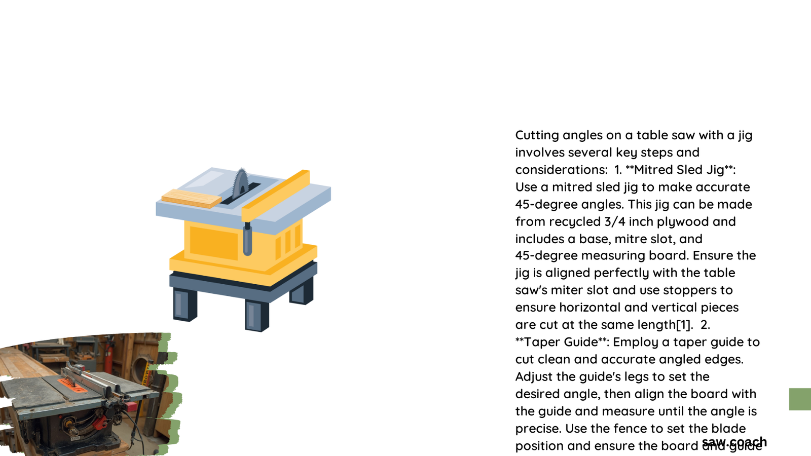 cutting angles on table saw with jig