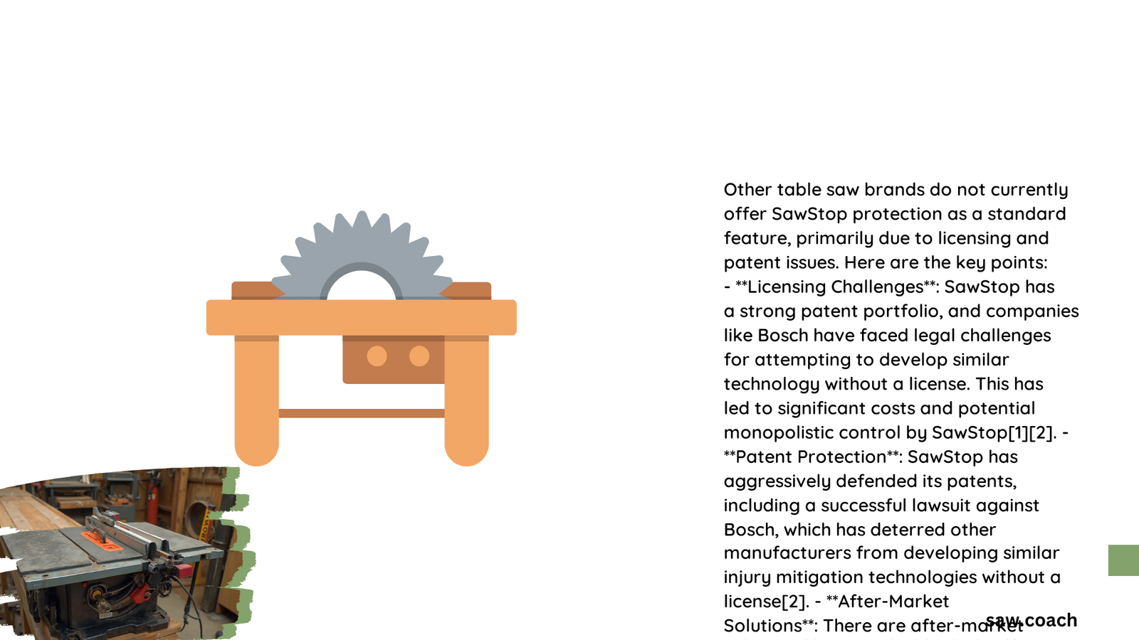 do other table saw brands offer the saw stop protection