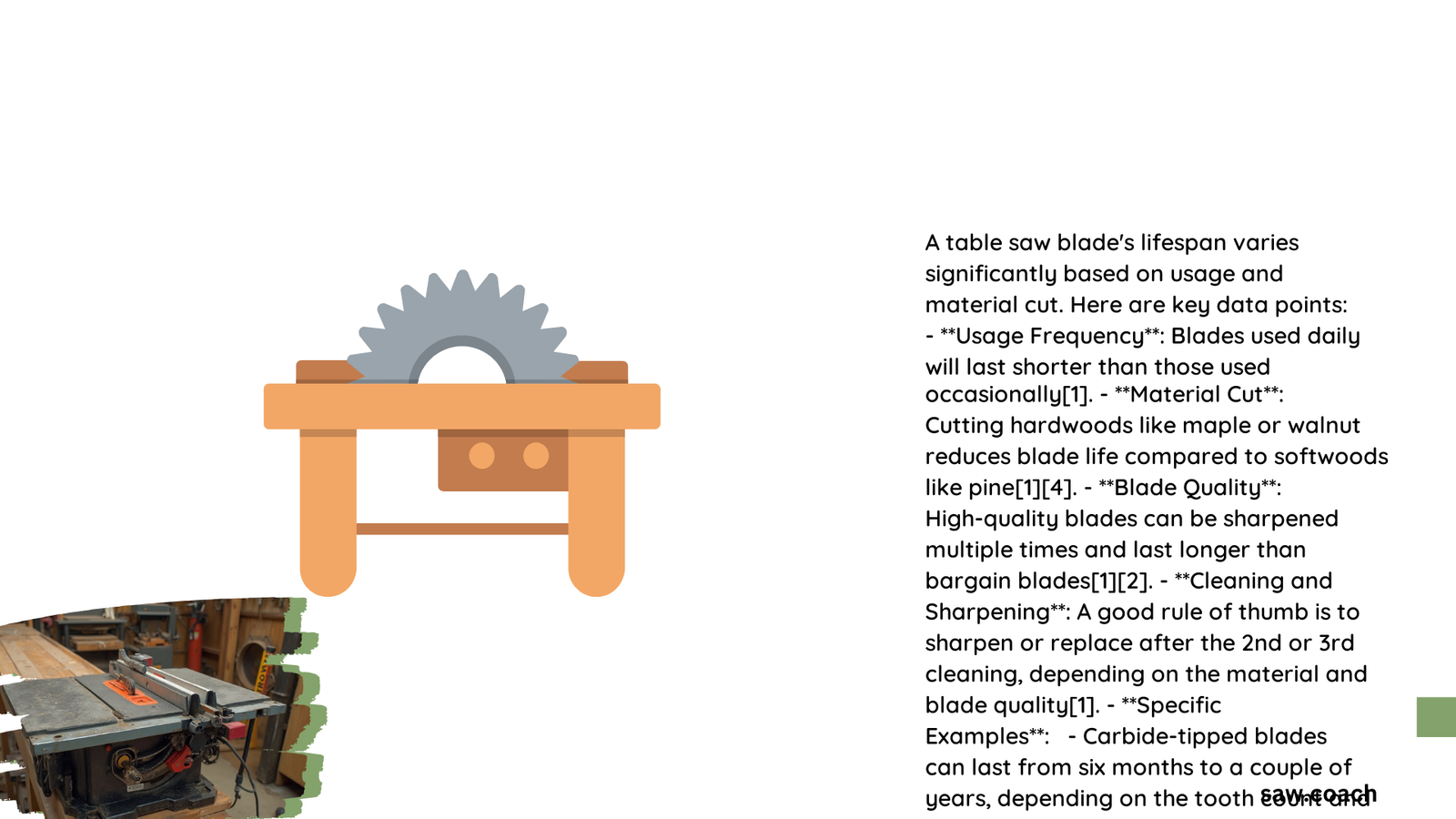 how long a table saw blade lasts