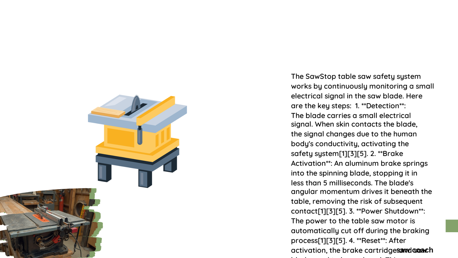 sawstop table saw how it works