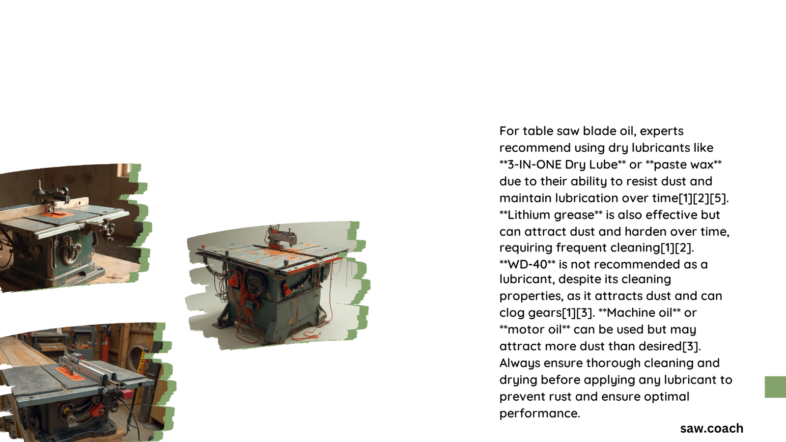 table saw blade oil