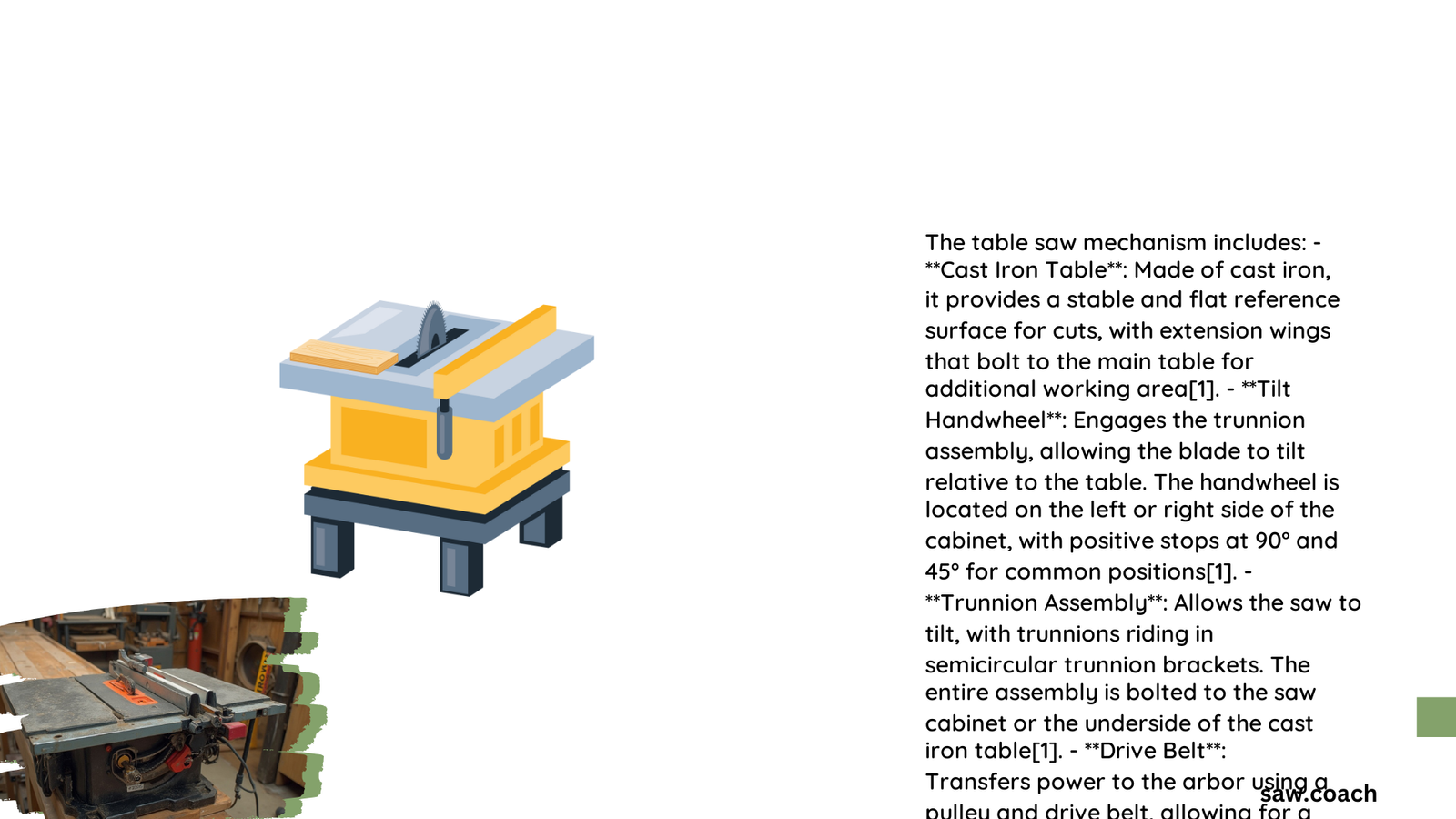 table saw mechanism