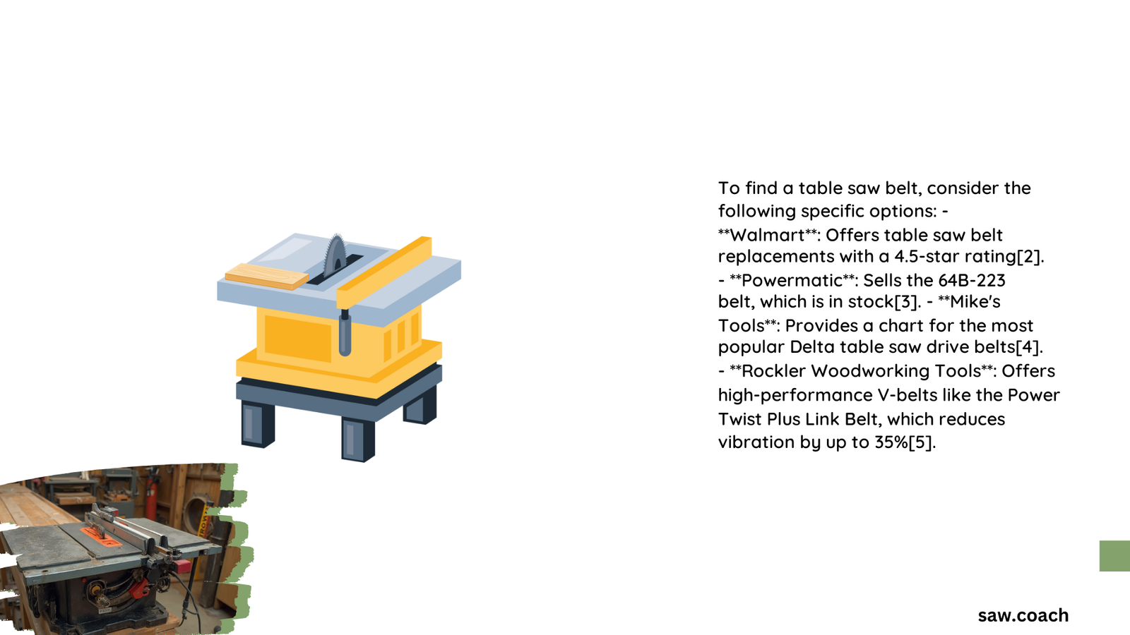 where to find a table saw belt
